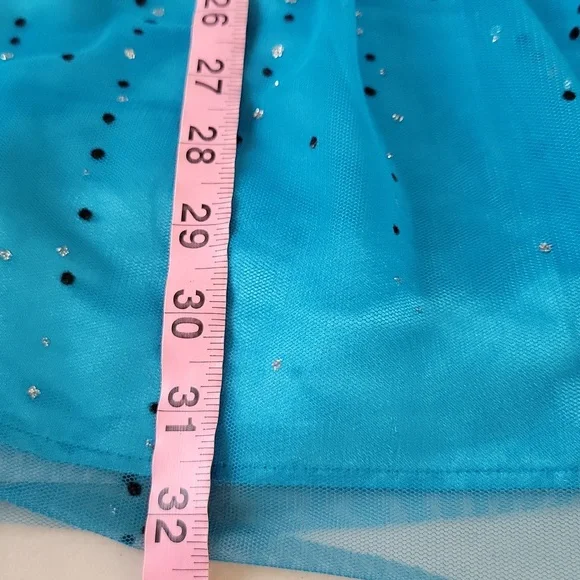 Jona Michelle Holiday Formal Dress Velvet Bodice Button Back Teal Blue 10 - Picture 15 of 17